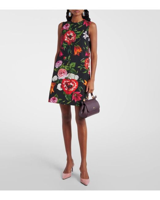 Dolce & Gabbana Red Floral Minidress