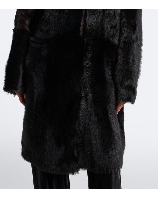 Nour Hammour Black Blaise Shearling Coat