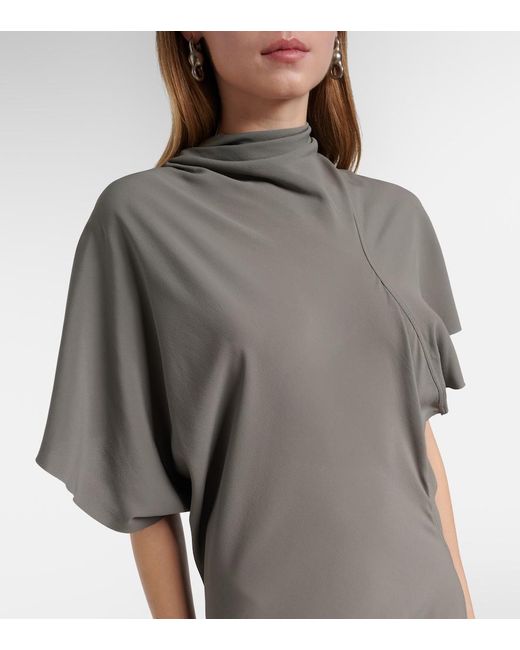 Rick Owens Gray Seb Draped Midi Dress