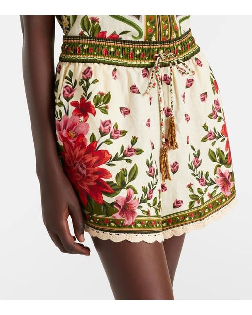 Farm Rio Red Shorts Wonder Rio Aus Einem Leinengemisch