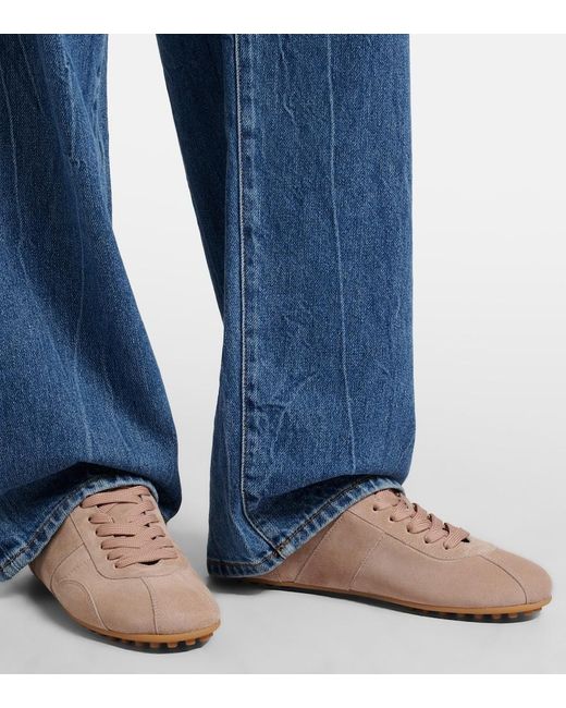 Tod's Pink Suede Sneakers