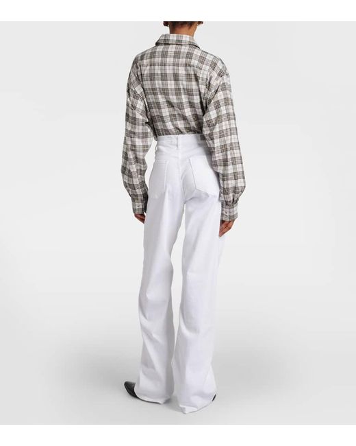 AG Jeans White New Baggy Wide High-Rise Wide-Leg Jeans