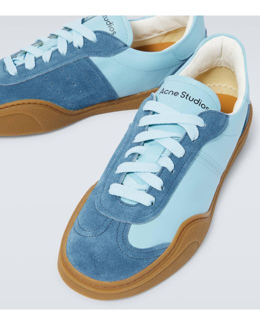 Acne Blue Bars M Suede-trimmed Sneakers for men