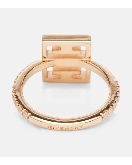 Anello 4G Con Cristalli Swarovski di Givenchy in Natural