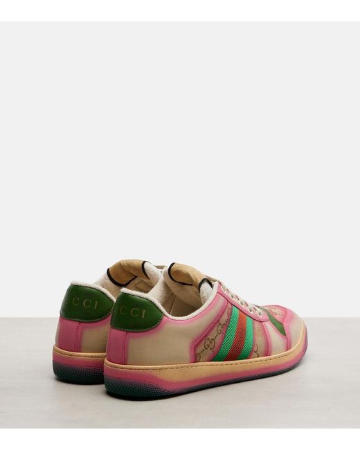 Gucci Pink Serigraphy Screener Trainer