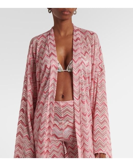 Missoni Pink Zigzag Lame Robe