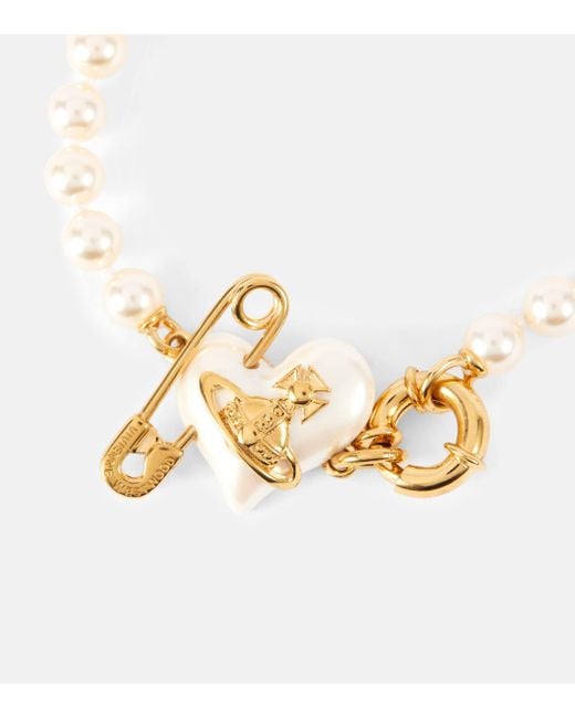 Vivienne Westwood Metallic Orietta Faux Pearl Bracelet