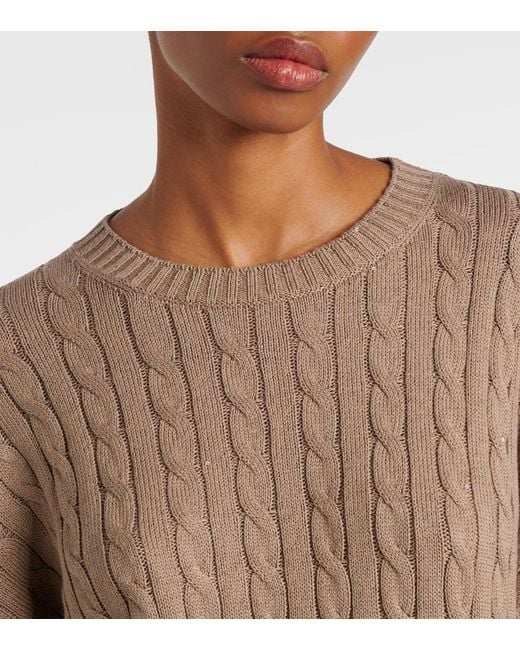 Brunello Cucinelli Brown Cotton-Blend Sweater