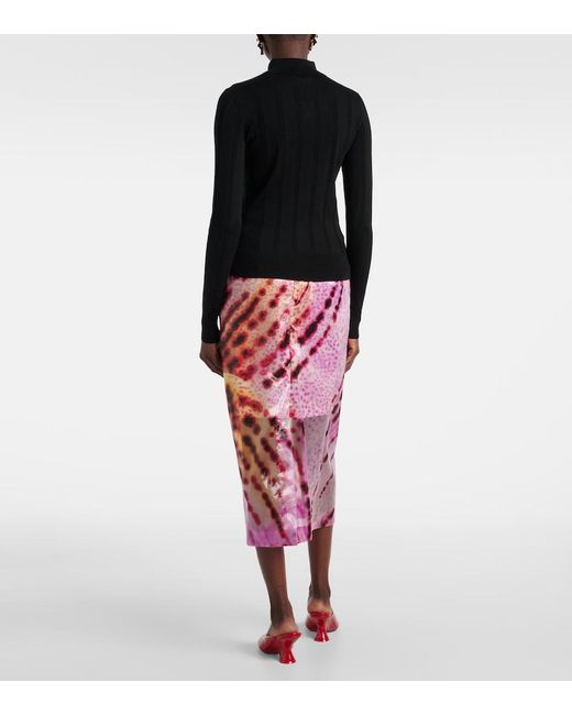 Dries Van Noten Black Cotton Polo Sweater