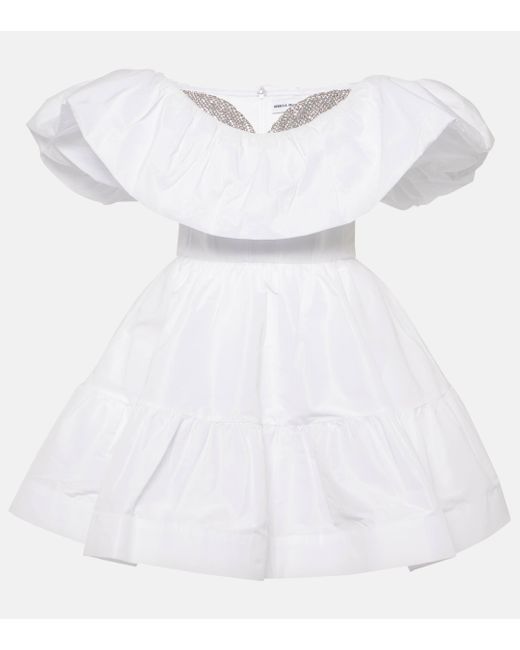 Rebecca Vallance White Bridal Mallory Off-shoulder Minidress