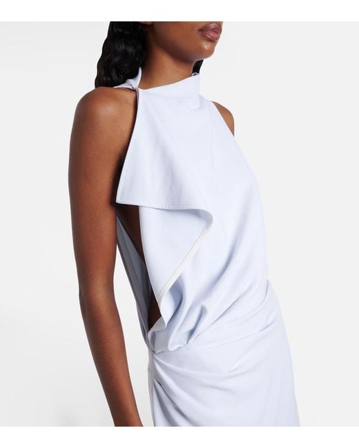 Proenza Schouler White Devyn Crepe Draped Maxi Dress