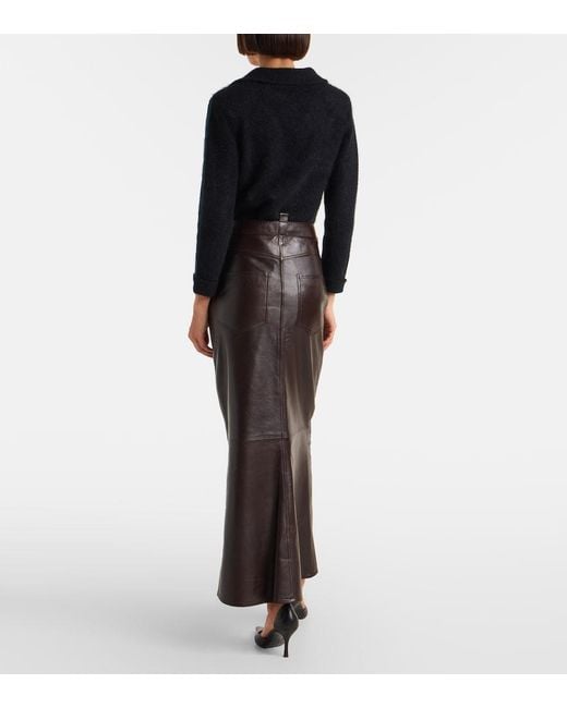 Dorothee Schumacher Black High-Rise Leather Maxi Skirt
