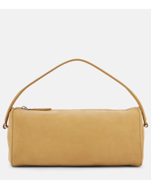 The Row Natural Schultertasche Round '90S Aus Veloursleder