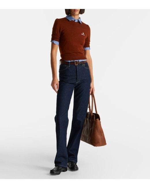Agolde Blue 90's Pinch Waist High-Rise Straight Jeans