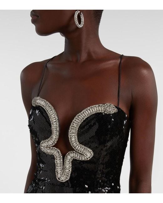Rebecca Vallance Black Lyra Sequined Gown
