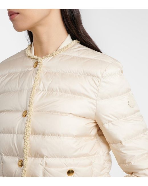 Moncler Natural Fleurs Quilted Down Jacket