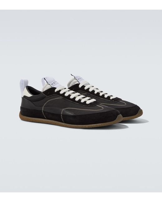 McQueen Black Ec1 Suede-Trimmed Sneakers for men
