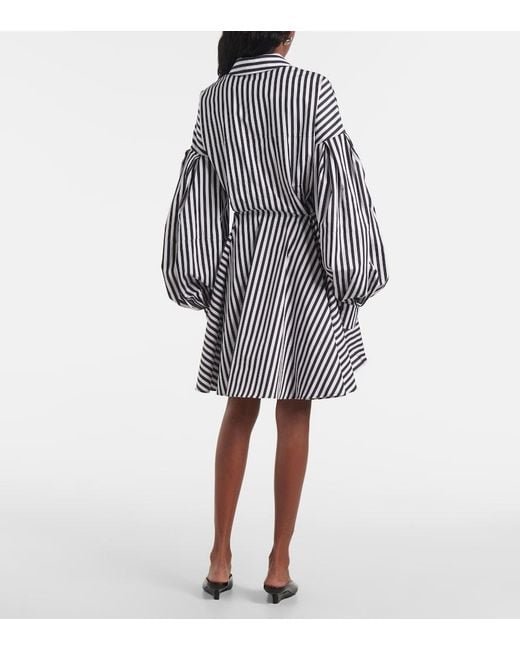 Nina Ricci Blue Striped Cotton Poplin Midi Dress