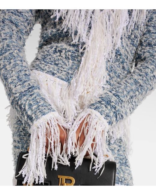 Balmain Blue Jacke Aus Tweed