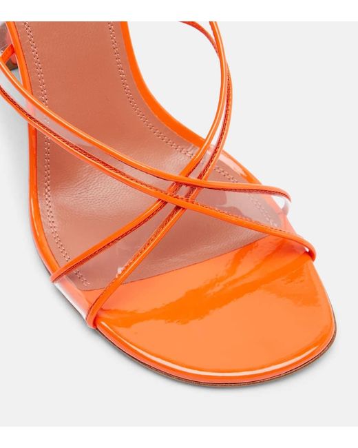 AMINA MUADDI Orange Lena 90 Pvc And Patent Leather Sandals