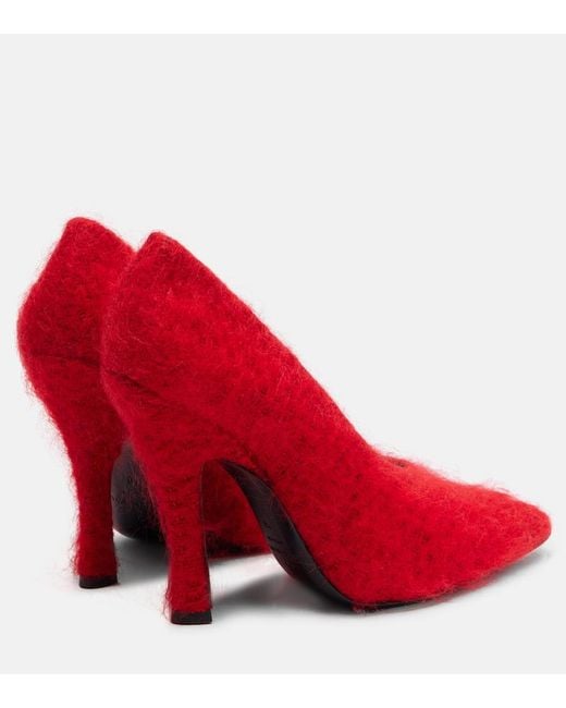 Magda Butrym Red Felt Pumps