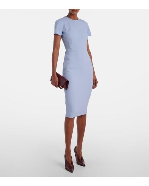 Victoria Beckham Blue Crepe Minidress