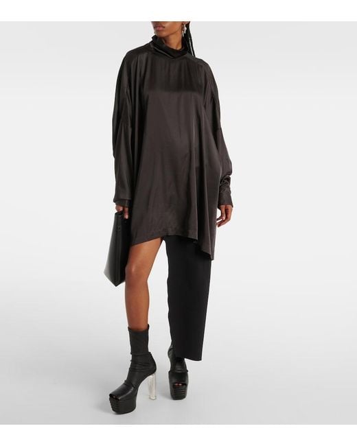 Rick Owens Black Jumbo Turtleneck Top