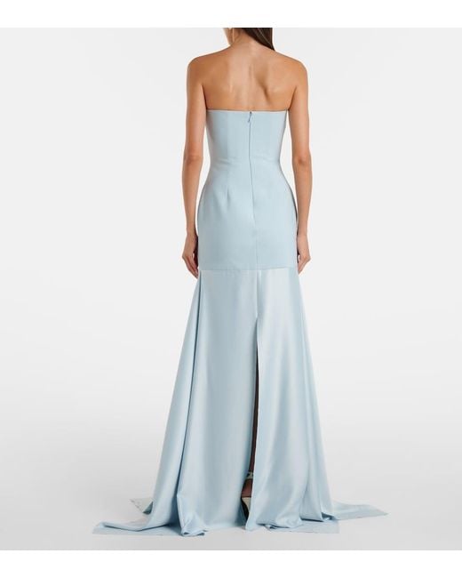 Solace London Blue Alessandra Strapless Gown