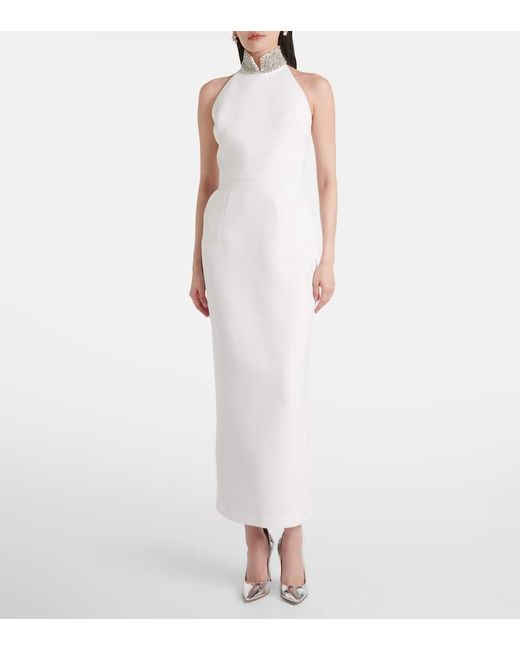 The New Arrivals Ilkyaz Ozel White Bridal Hemingway Embellished Cocktail Dress