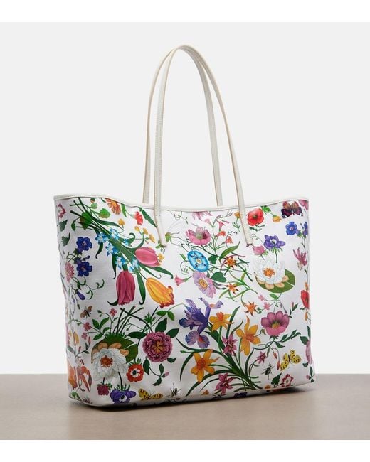 Gucci White Tribeca Large Floral Canvas Shopper