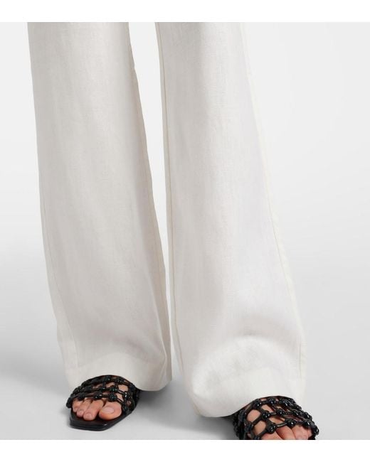 Faithfull The Brand White Ilride High-Rise Linen Straight Pants