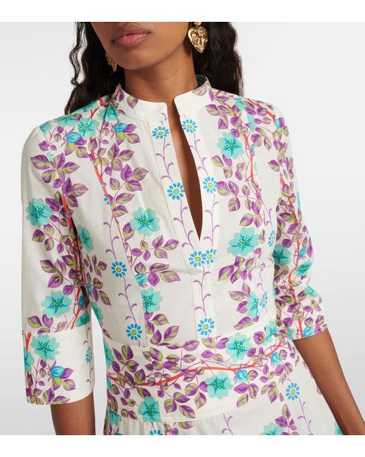 Etro White Bedrucktes Hemdblusenkleid Aus Baumwolle