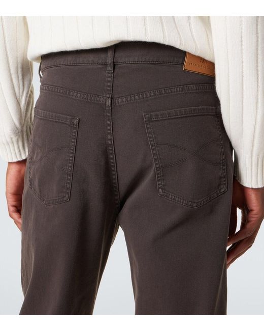Brunello Cucinelli Gray Mid-Rise Straight Jeans for men