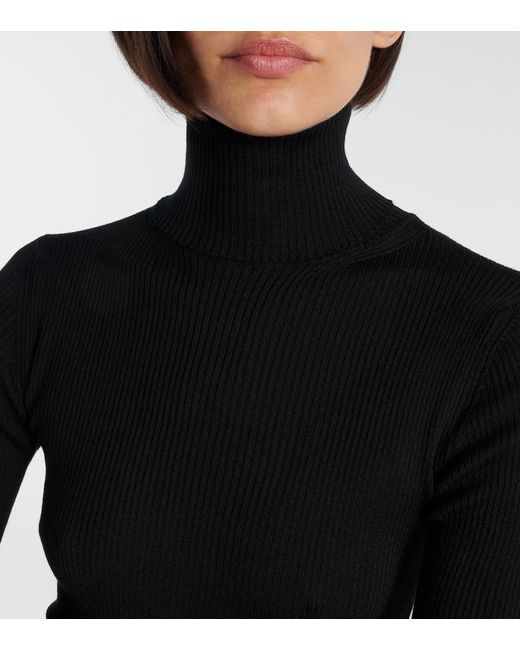 Moncler Black Rollkragenpullover Aus Schurwolle
