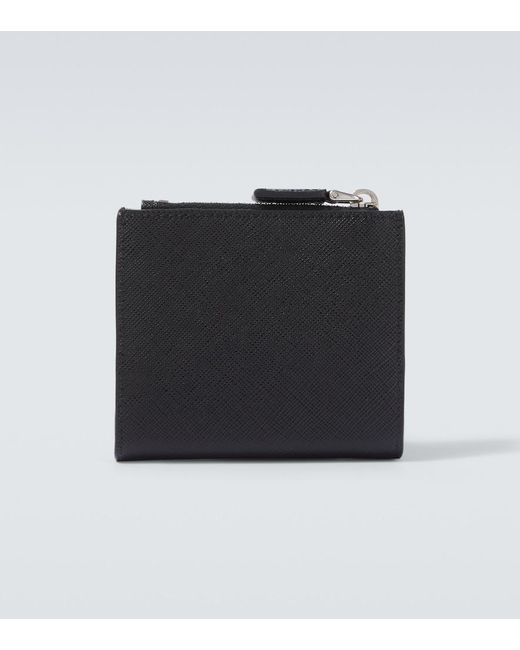Prada Black Small Saffiano Leather Wallet for men