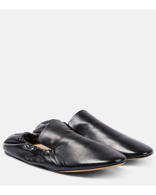 Le Monde Beryl Black Mocassino Leather Loafers