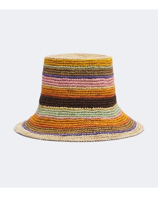 Zimmermann Multicolor Raffia Striped Bucket Hat