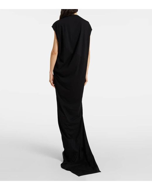 Rick Owens Black Maxikleid Edfu Aus Baumwolle