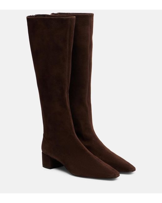 Aquazzura Brown Saint Honore 35 Suede Knee-High Boots