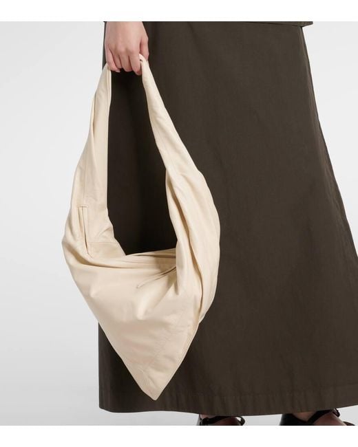 Lemaire White Schultertasche Scarf Small Aus Leder
