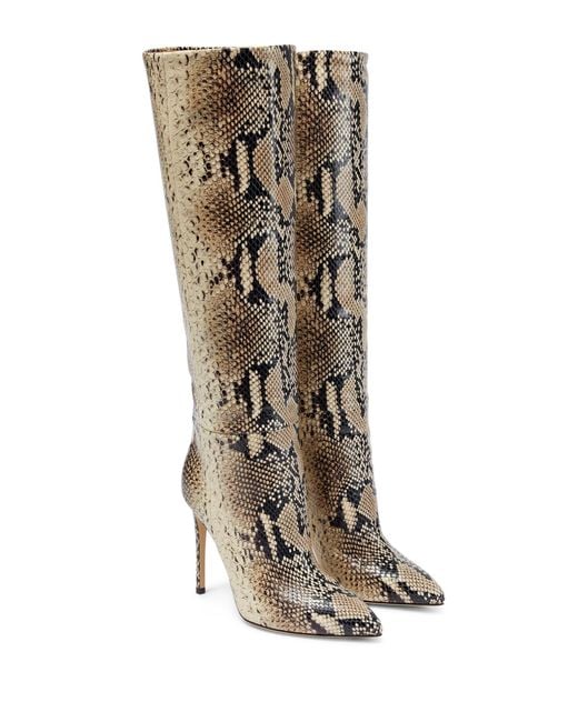 Paris Texas Animal-print Leather Knee-high Boots | Lyst