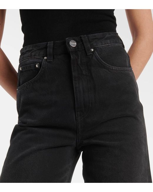 Jeans anchos de tiro alto Totême  de color Black