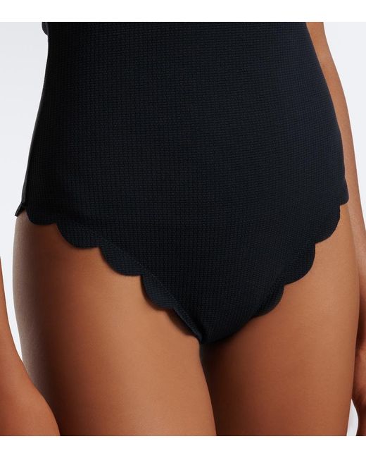 Marysia Swim Blue Santa Barbara One-Shoulder Swimsuit