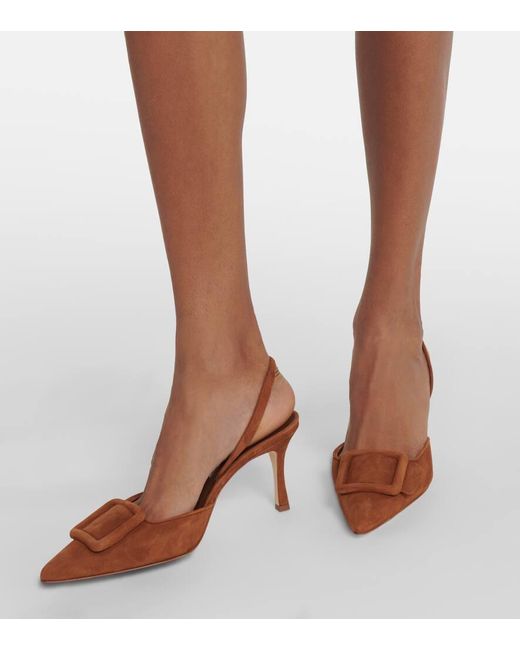 Escarpins Maysli 70 En Daim Manolo Blahnik en coloris Brown