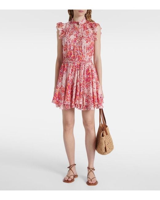 Poupette Red Callie Floral Minidress
