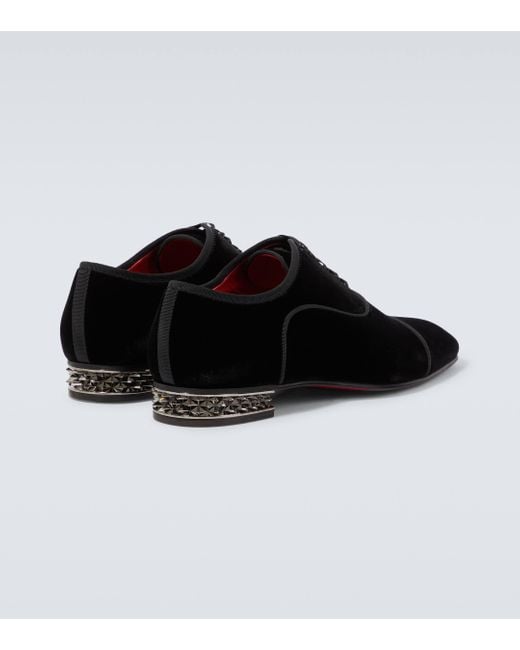 Christian Louboutin Black Greggyrocks Velvet Oxford Shoes for men