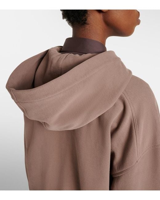Brunello Cucinelli Brown Cotton Jersey Zip-Up Hoodie