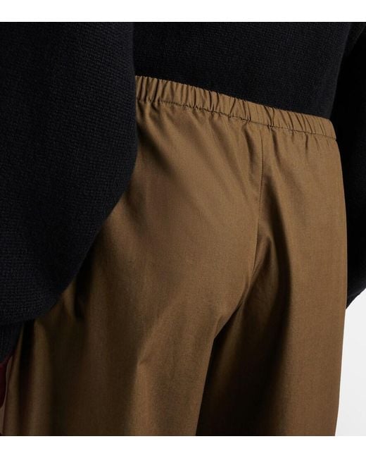 Khaite Brown Roma Cotton Poplin Wide-Leg Pants