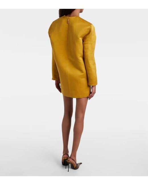 Saint Laurent Yellow Silk Mini Dress