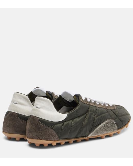 Maison Margiela Brown Sprinters Suede-Trimmed Sneakers